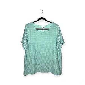 Calvin Klein Light Blue-Green Textured Top